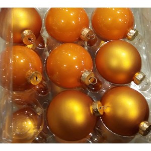 Sfere arancio dorato in vetro 